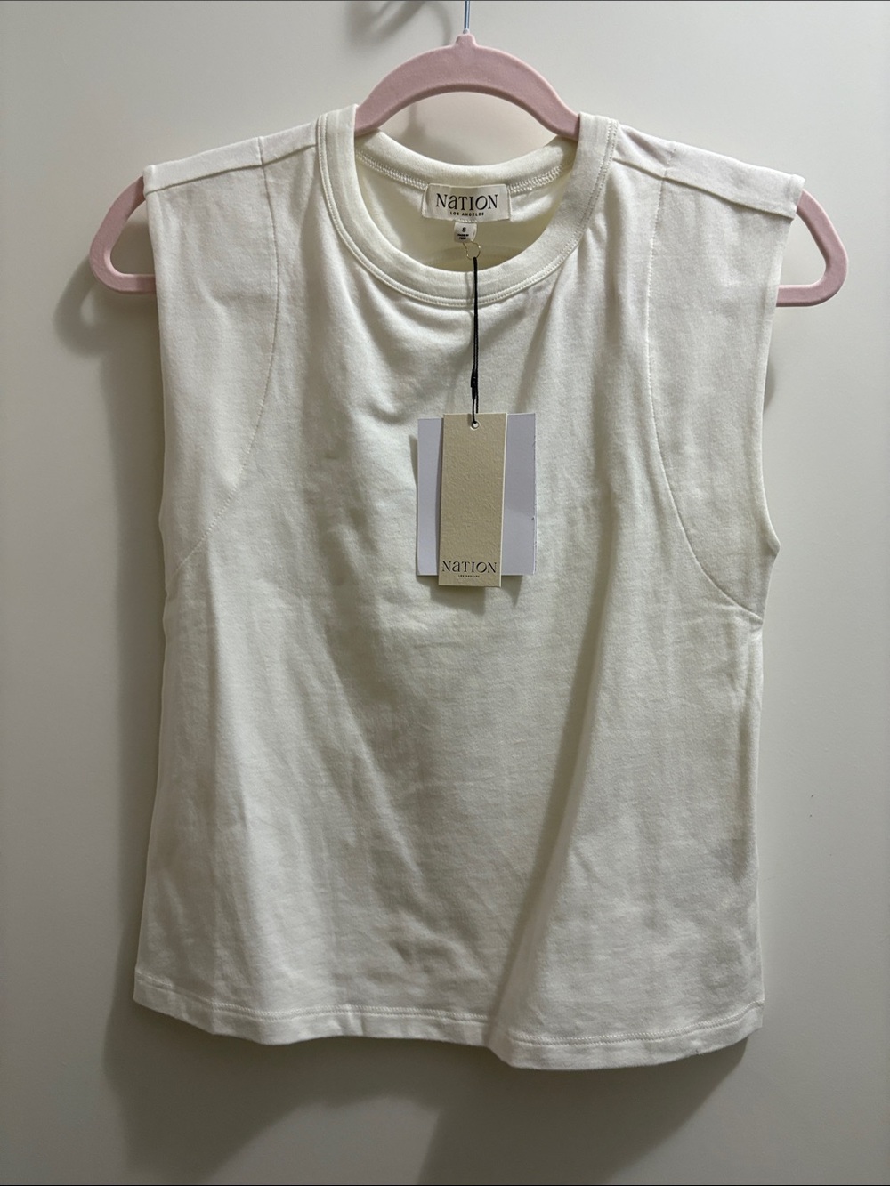 White Sleeveless Crewneck Tank